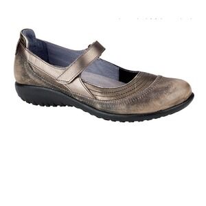 Naot‎ Kirei Mary Jane Shoes Metal Leather/Pewter Leather Sz EU 40 9-9.5